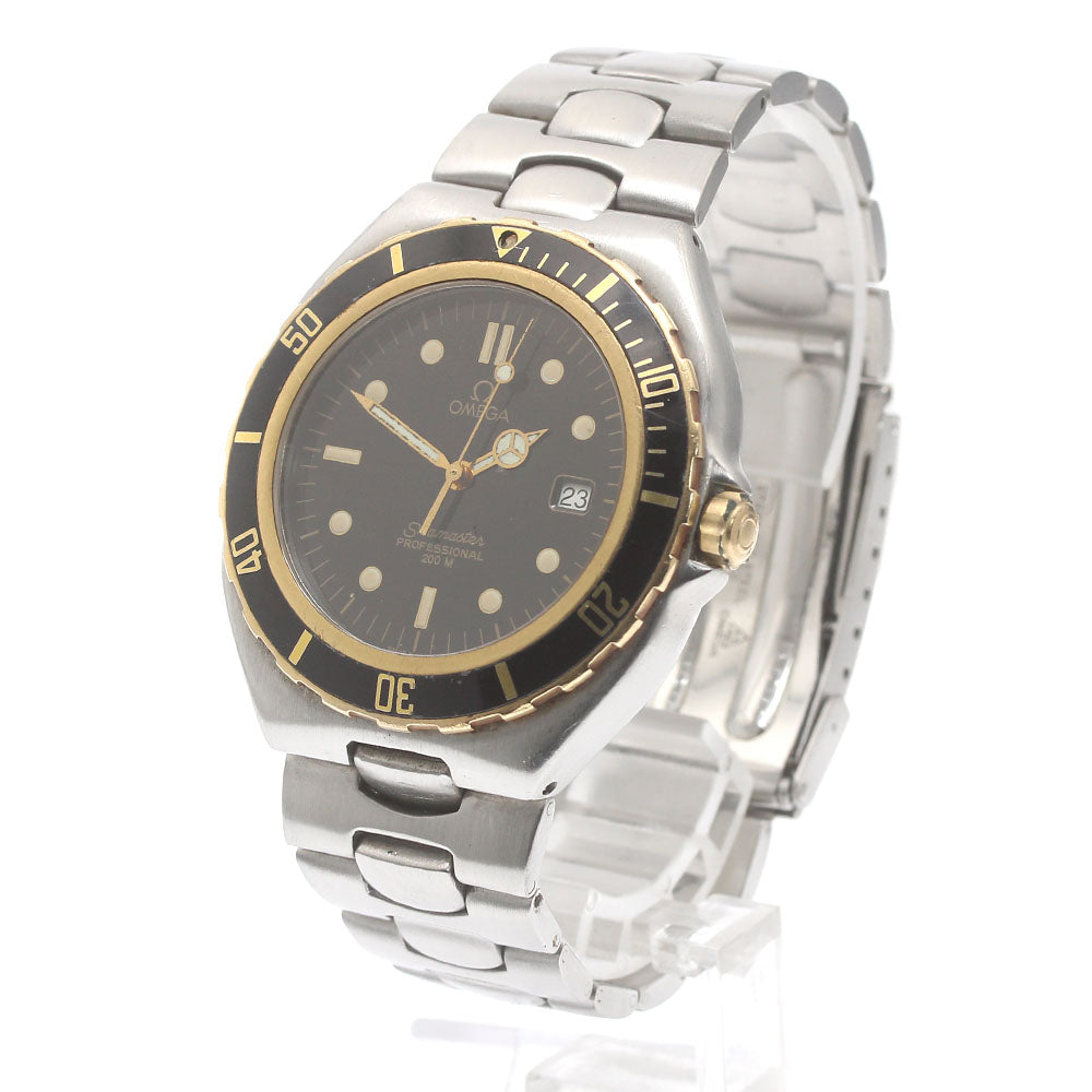 OMEGA Seamaster200 YG bezel date black Dial Quartz Men's Watch_869778