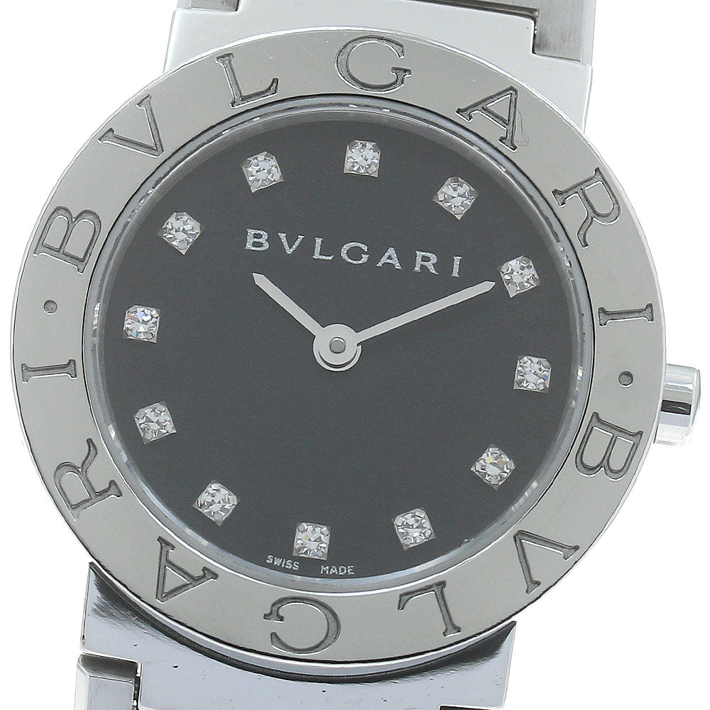 BVLGARI BVLGARIBVLGARI BB26SS 12P diamond black Dial Quartz Ladies Watch_869786