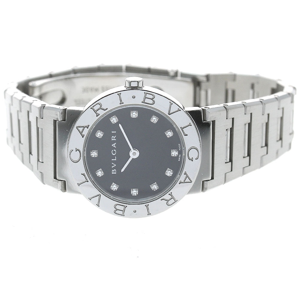 BVLGARI BVLGARIBVLGARI BB26SS 12P diamond black Dial Quartz Ladies Watch_869786