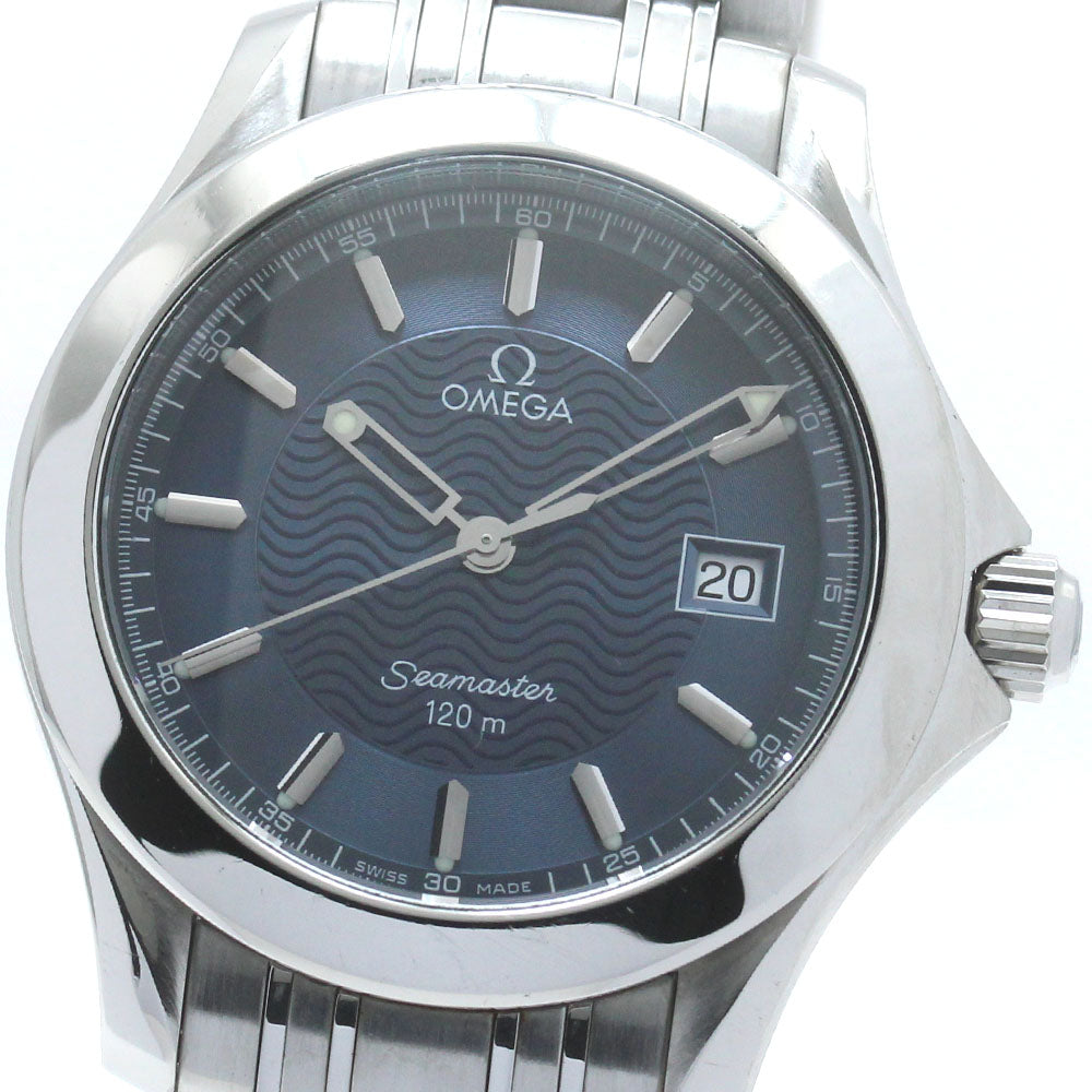 OMEGA Seamaster120 2511.81 Date Navy Dial Quartz Men's Watch_869790