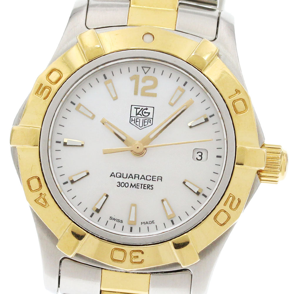 TAG HEUER Aqua racer WAF1424 Date White shell Dial Quartz Ladies Watch_869794
