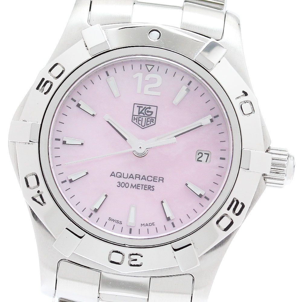 TAG HEUER Aqua racer WAF1418 Date Pink shell Dial Quartz Ladies Watch_869795