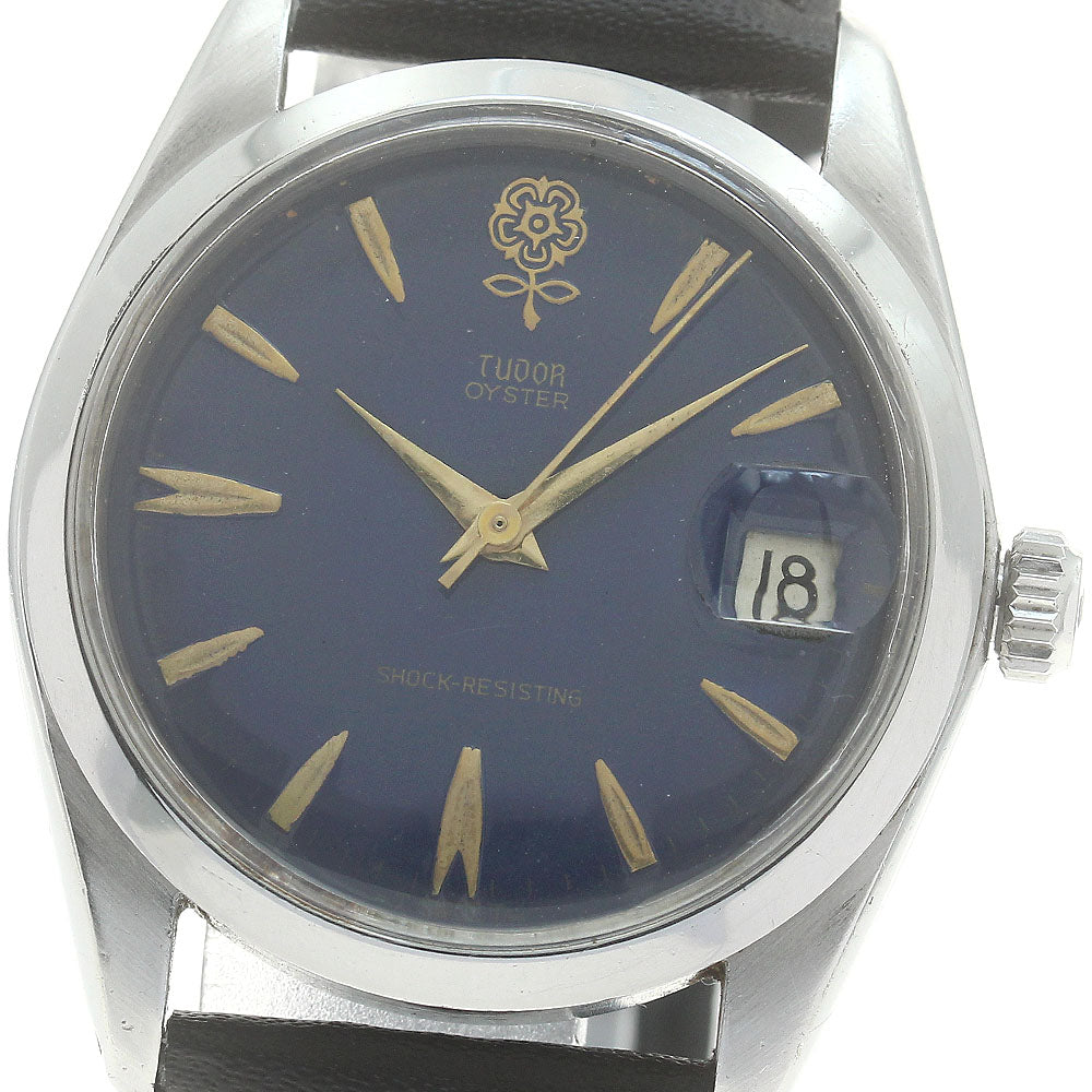 TUDOR Oyster Decabala 7962 Vintage Cal.240.3 blue Dial Hand Winding Men's_869799