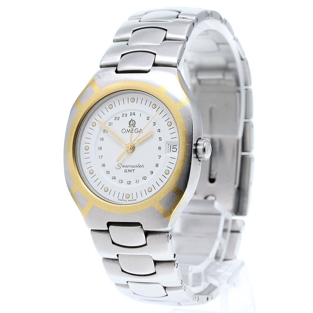 OMEGA Seamaster Polaris Date GMT YG2 tone white Dial Quartz Men's Watch_869819