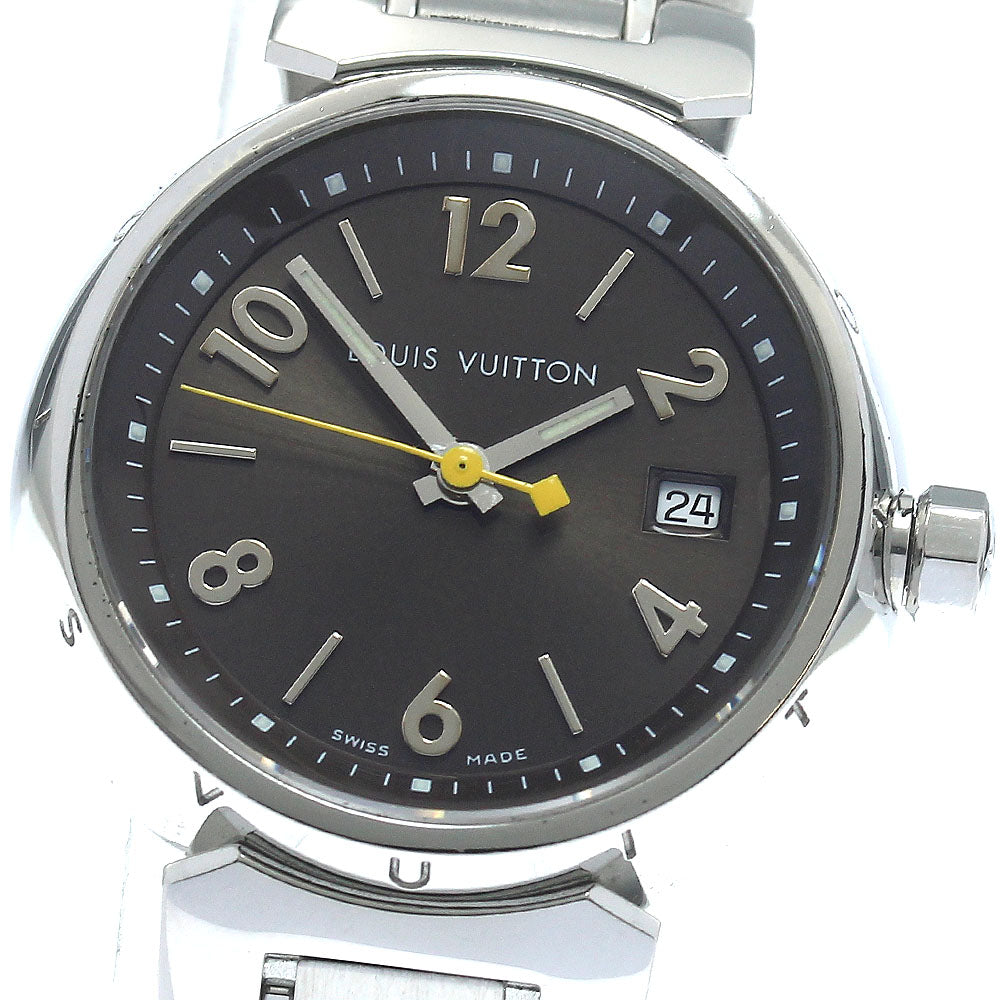 LOUIS VUITTON Tambour Q1211 Date Brown Dial Quartz Ladies Watch_869824