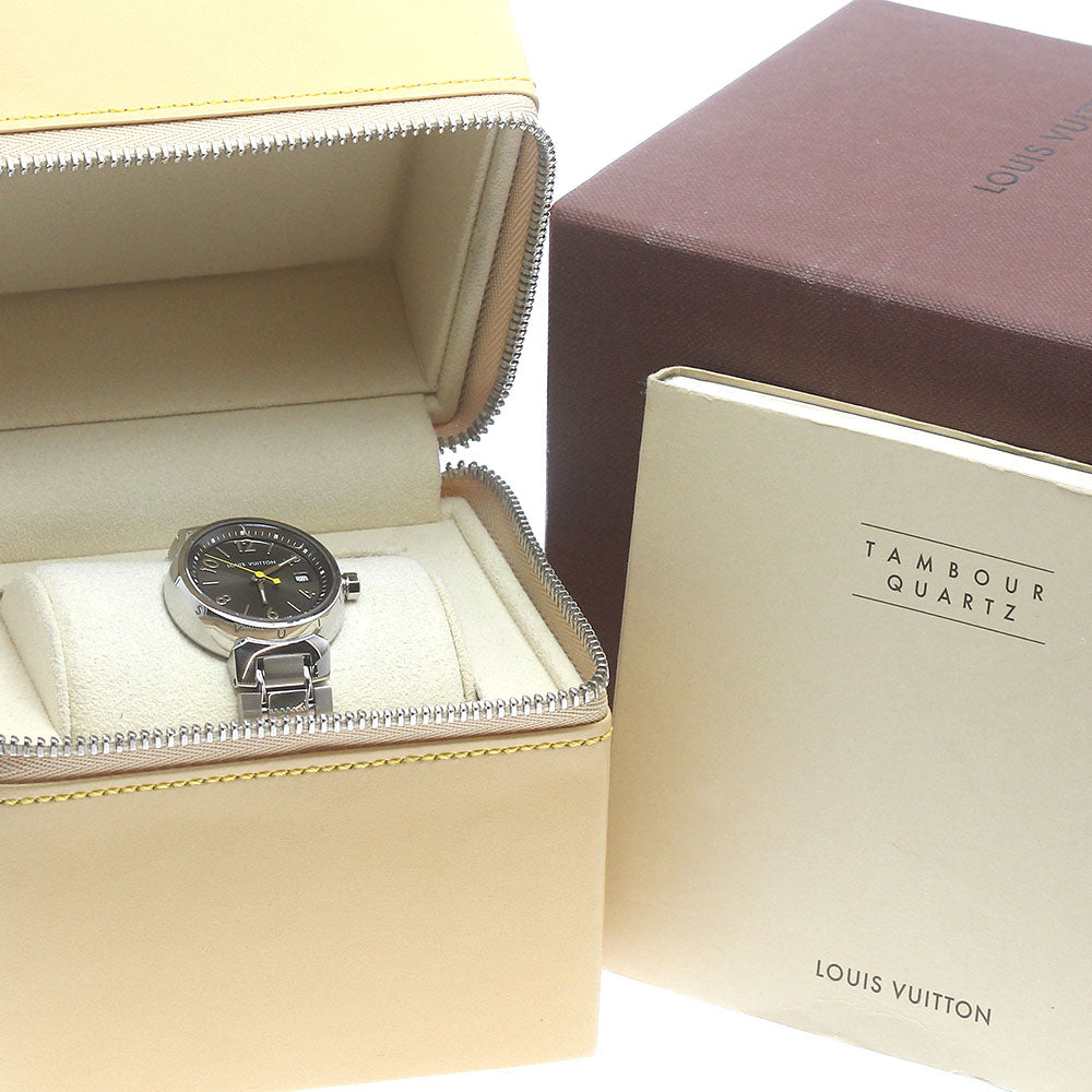 LOUIS VUITTON Tambour Q1211 Date Brown Dial Quartz Ladies Watch_869824