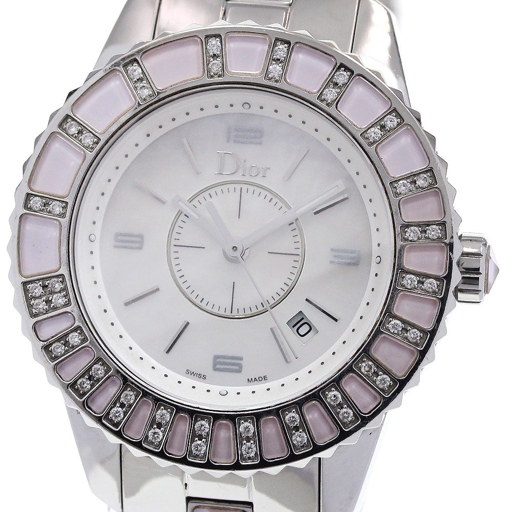 Dior crystal CD113110 Diamond Bezel White shell Dial Quartz Ladies Watch_869837