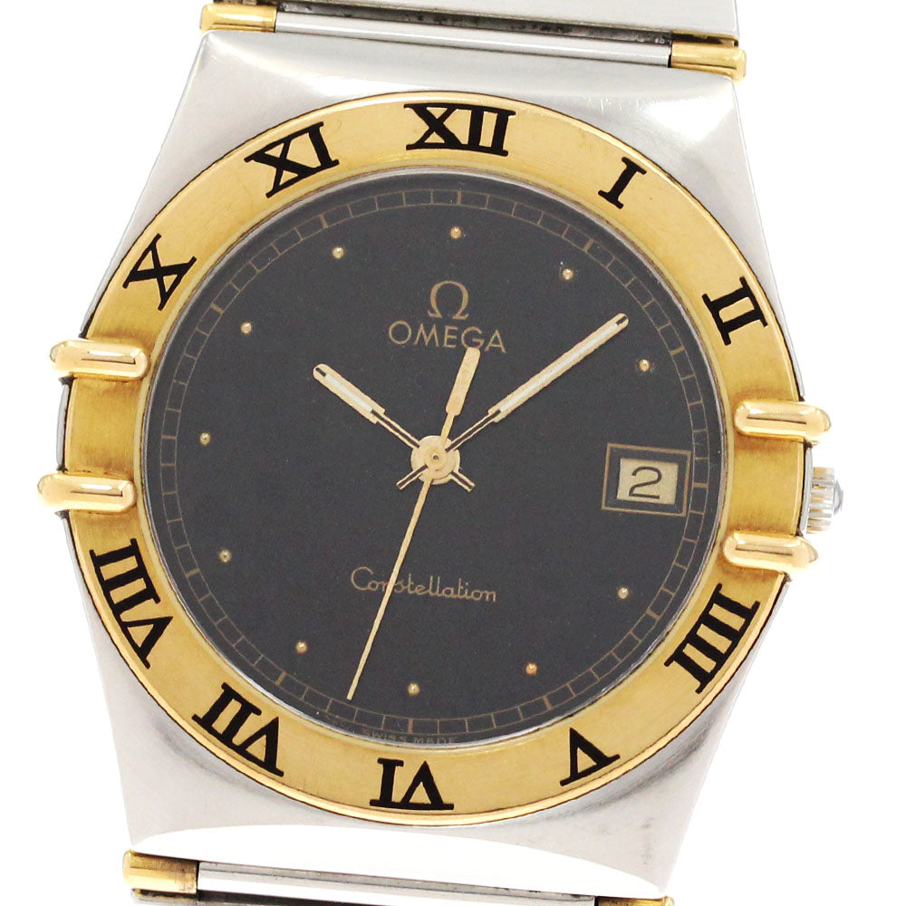 OMEGA Constellation YG bezel half bar black Dial Quartz Men's Watch_869857