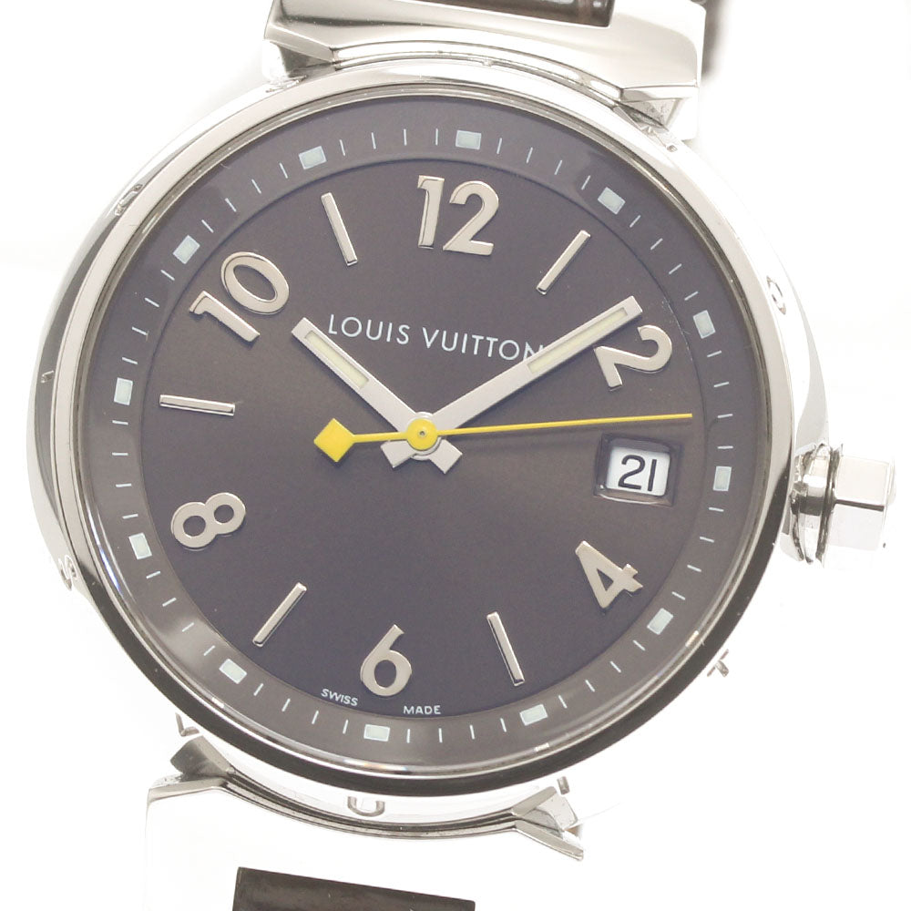LOUIS VUITTON Tambour Q1311 Date Brown Dial Quartz Ladies Watch_869888