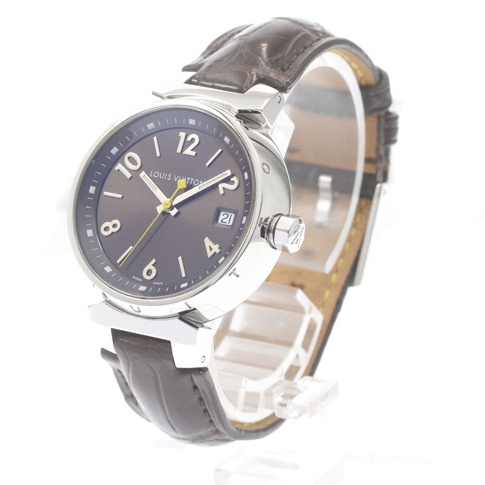 LOUIS VUITTON Tambour Q1311 Date Brown Dial Quartz Ladies Watch_869888
