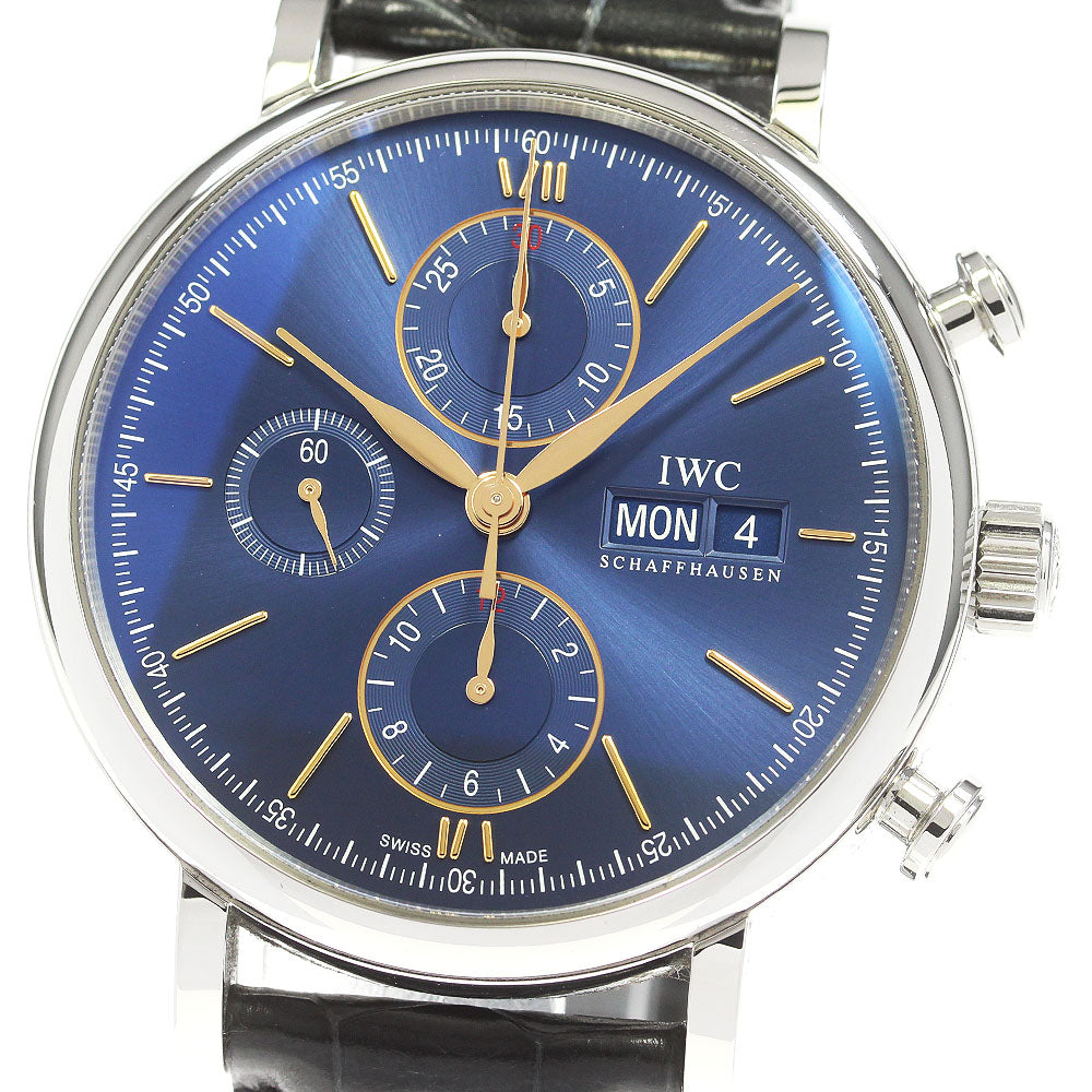 IWC SCHAFFHAUSEN Portofino IW391036 Chronograph day date Navy Dial Automatic Men's Watch_869928