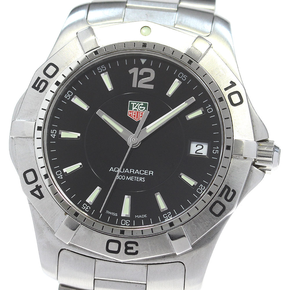 TAG HEUER Aqua racer WAF1110 Date Black Dial Quartz Men's Watch_869954