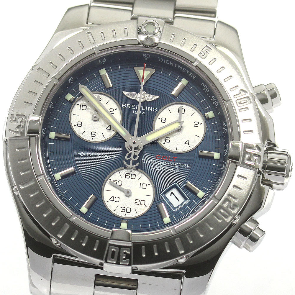 BREITLING Colt A73380 Chronograph Navy Dial Quartz Men's Watch_869957