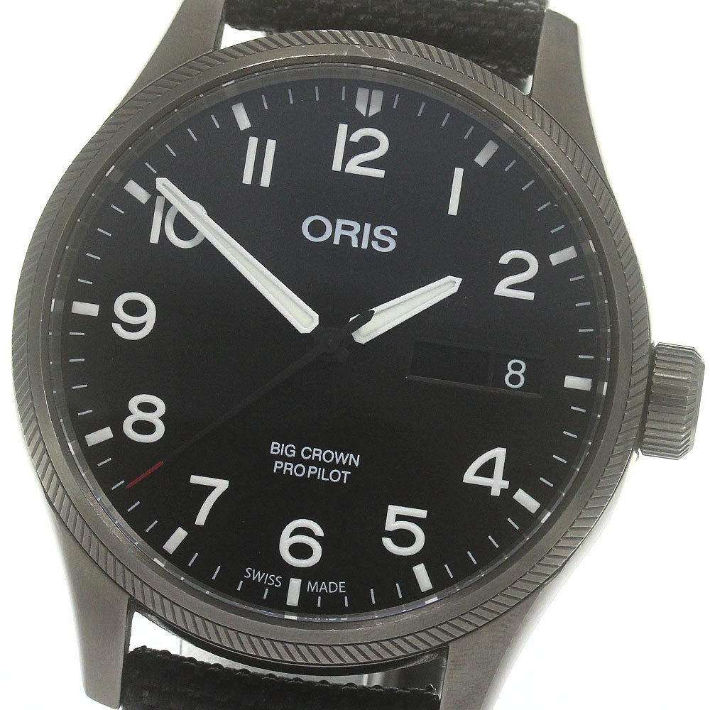ORIS Big crown pro pilot 01 752 7698 4264-07 5 22 15GFC Big day date black Dial Automatic Men's Watch_869976