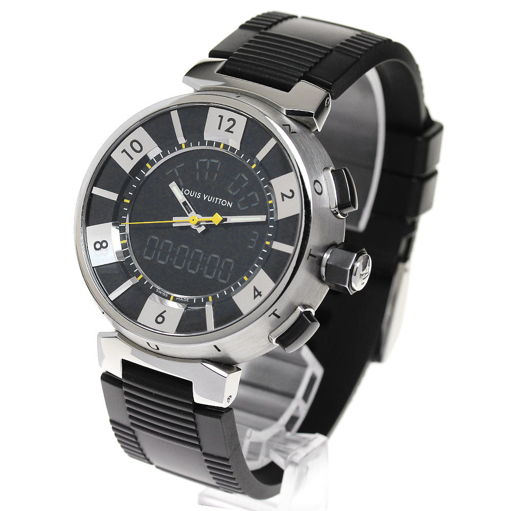 LOUIS VUITTON Tambour in black Q118F Black / Silver Dial QZ Men's Watch_869991