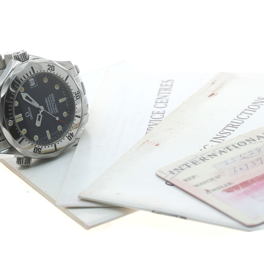 OMEGA Seamaster300 2552.80 Date Navy Dial Automatic Boy's Watch_869997