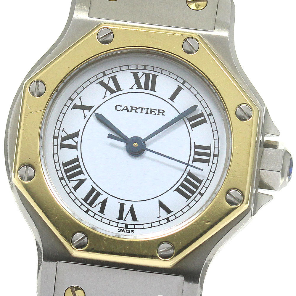 CARTIER Santos Octagon SM white Dial Quartz Ladies Watch_870016