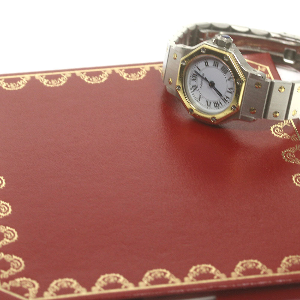 CARTIER Santos Octagon SM white Dial Quartz Ladies Watch_870016