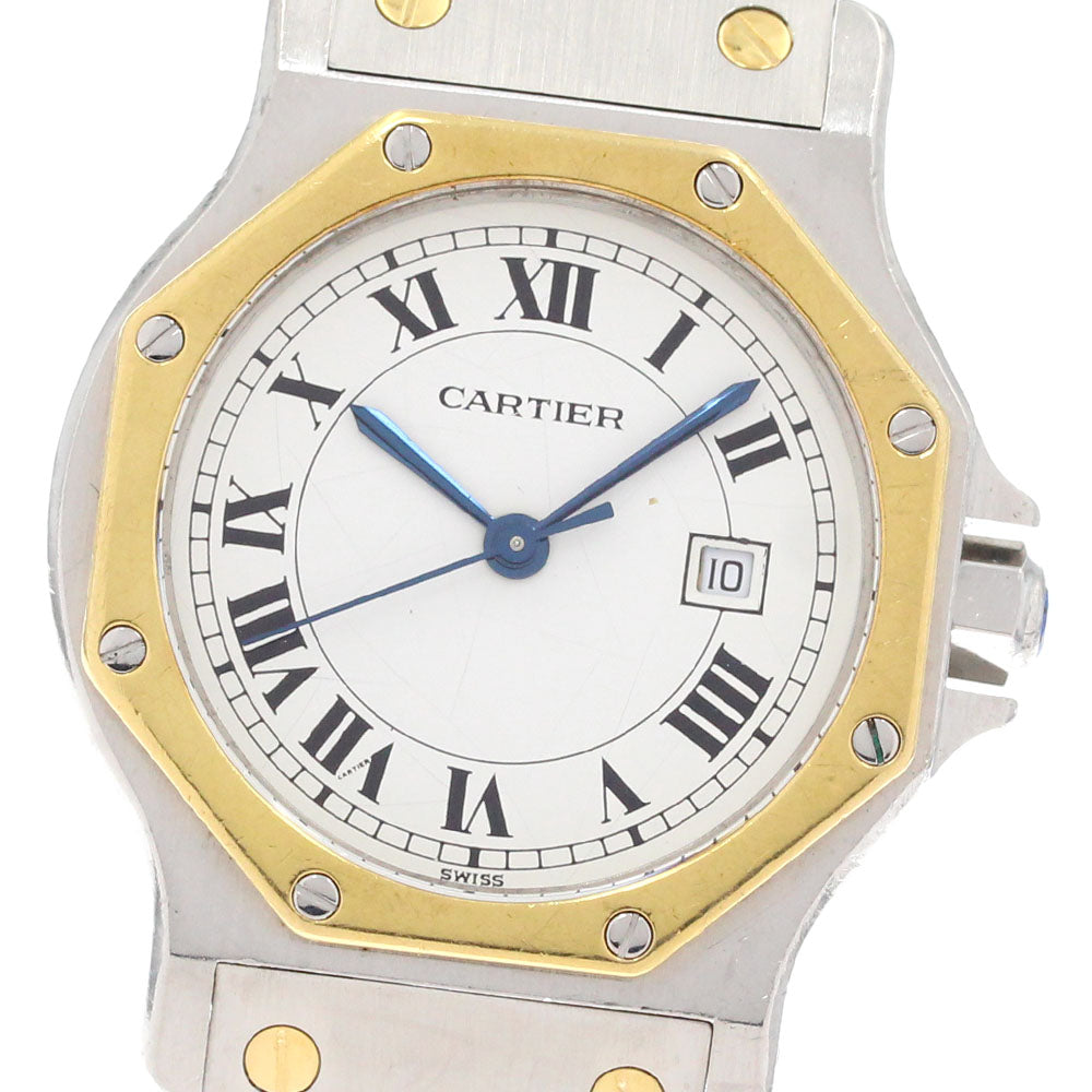 CARTIER Santos Octagon LM YG bezel white Dial Automatic Men's Watch_870085