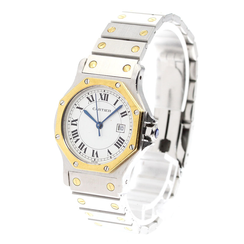 CARTIER Santos Octagon LM YG bezel white Dial Automatic Men's Watch_870085
