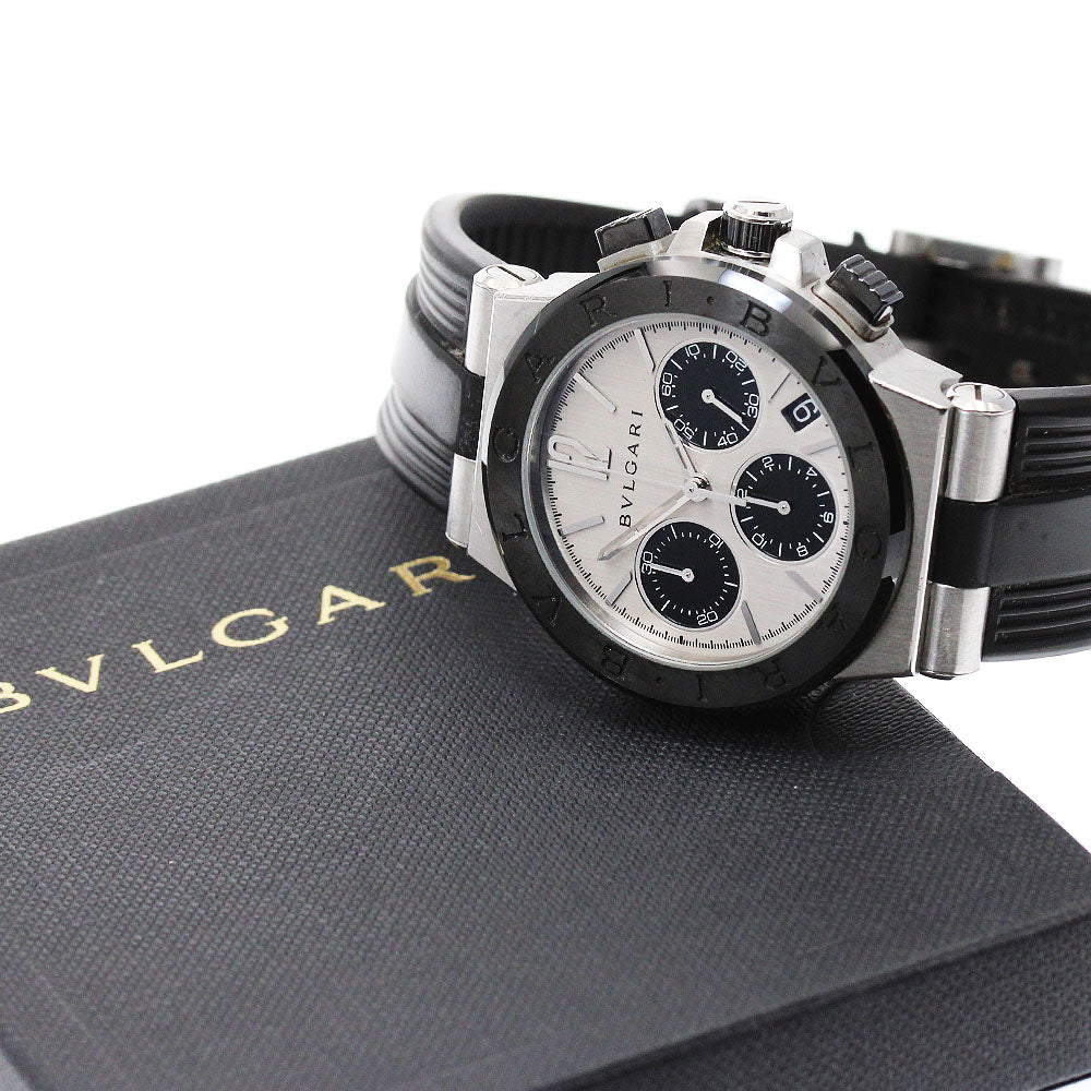 BVLGARI Diagono DG37SCCH Chronograph Silver / Black Dial Automatic Boy's_870087
