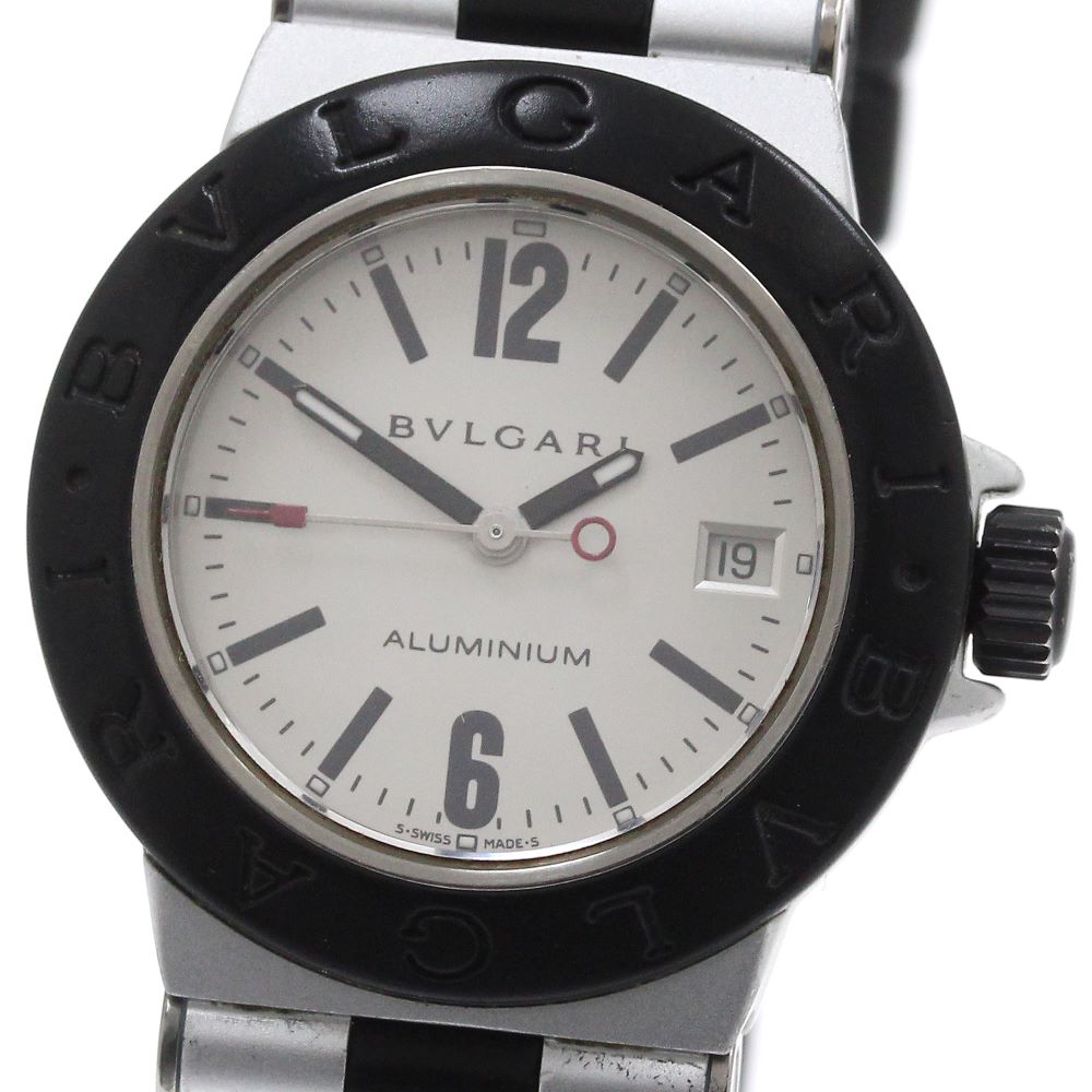 BVLGARI aluminum AL29TA Date Silver Dial Quartz Ladies Watch_870092