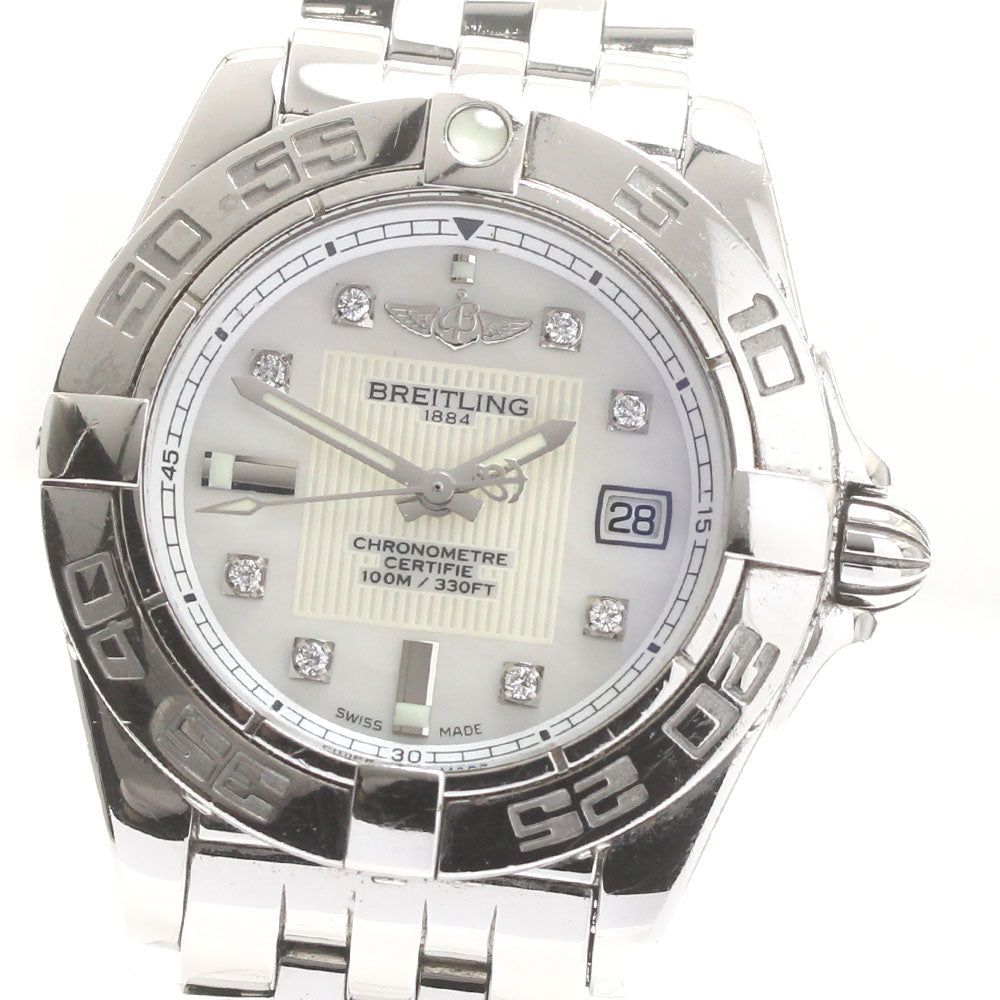 BREITLING Galactic 32 A71356 8P diamond White shell Dial Quartz Ladies Watch_870101