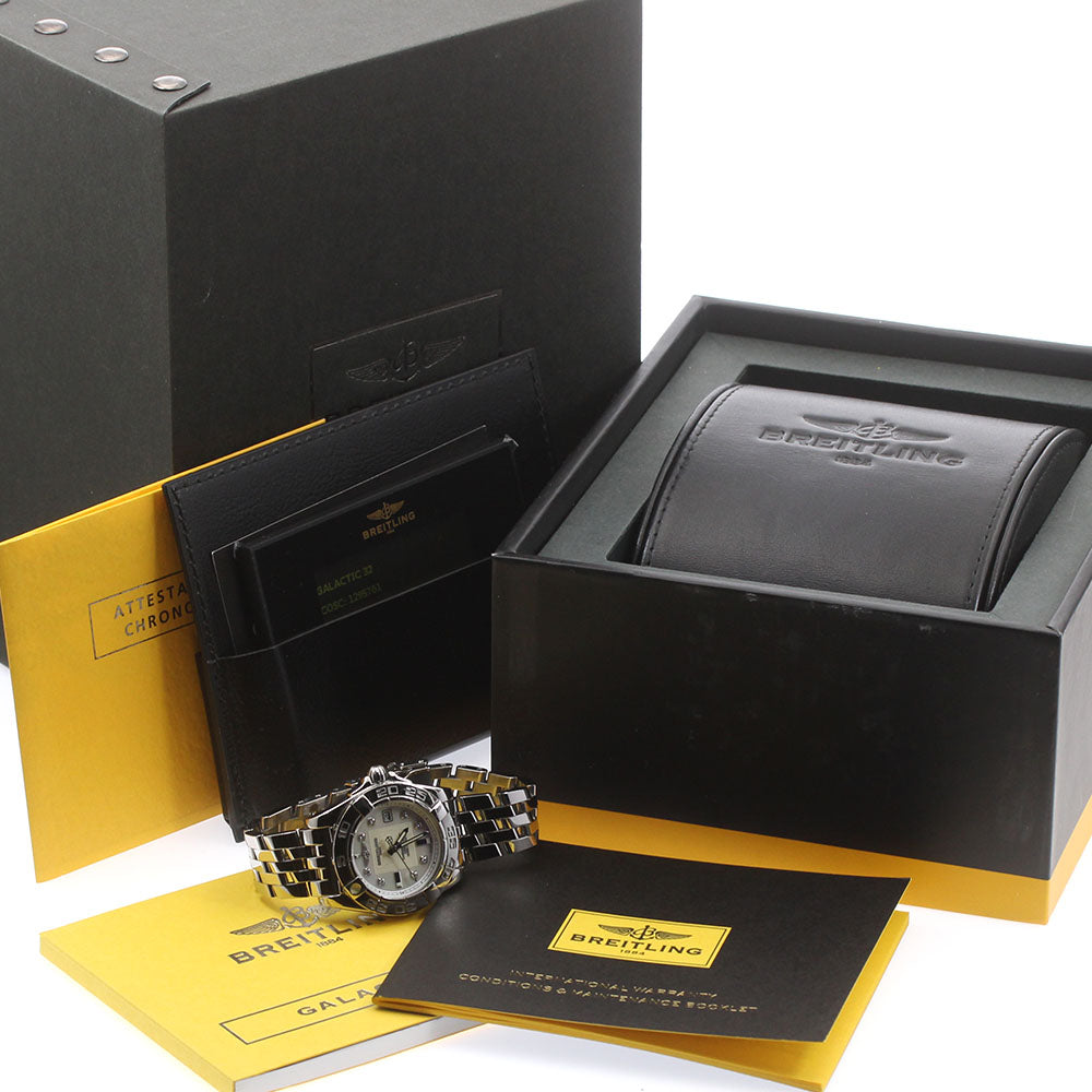BREITLING Galactic 32 A71356 8P diamond White shell Dial Quartz Ladies Watch_870101