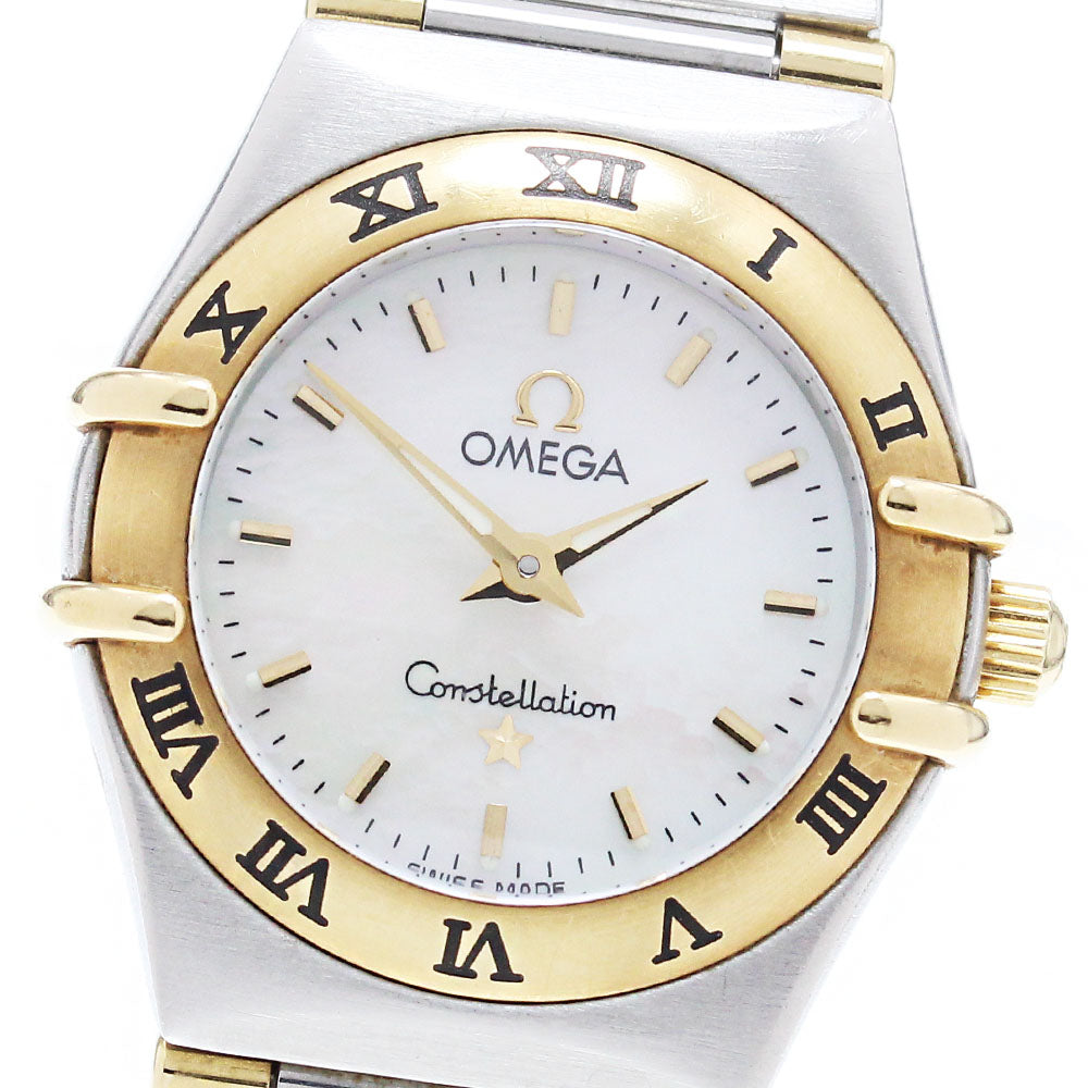 OMEGA Constellation 1362.70 YG2 tone harf bar White shell Dial Quartz Ladies Watch_870109
