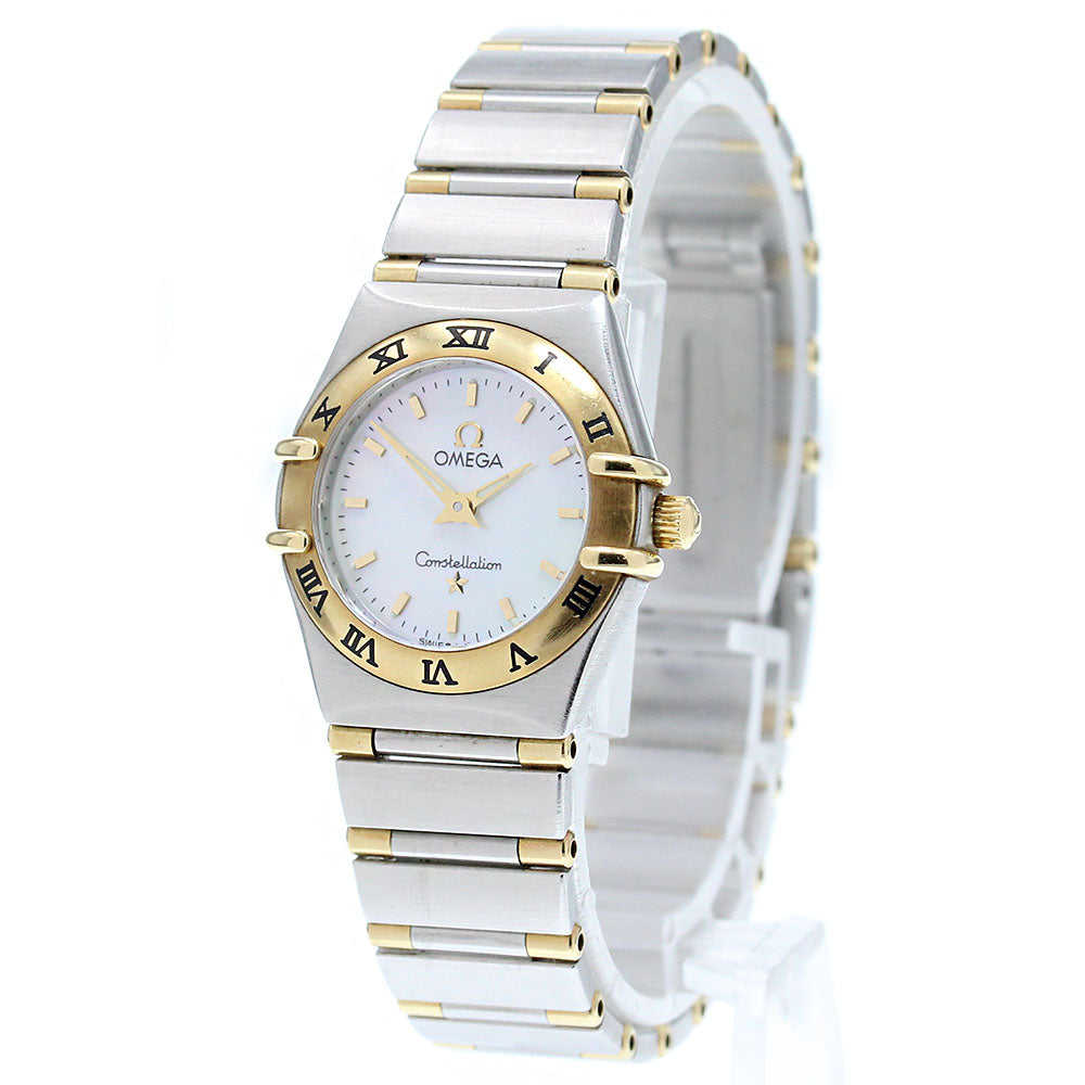 OMEGA Constellation 1362.70 YG2 tone harf bar White shell Dial Quartz Ladies Watch_870109