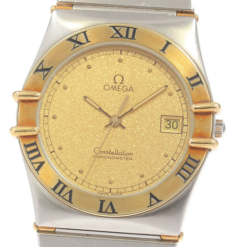 OMEGA Constellation date half bar gold Dial Quartz Men's Watch_870150