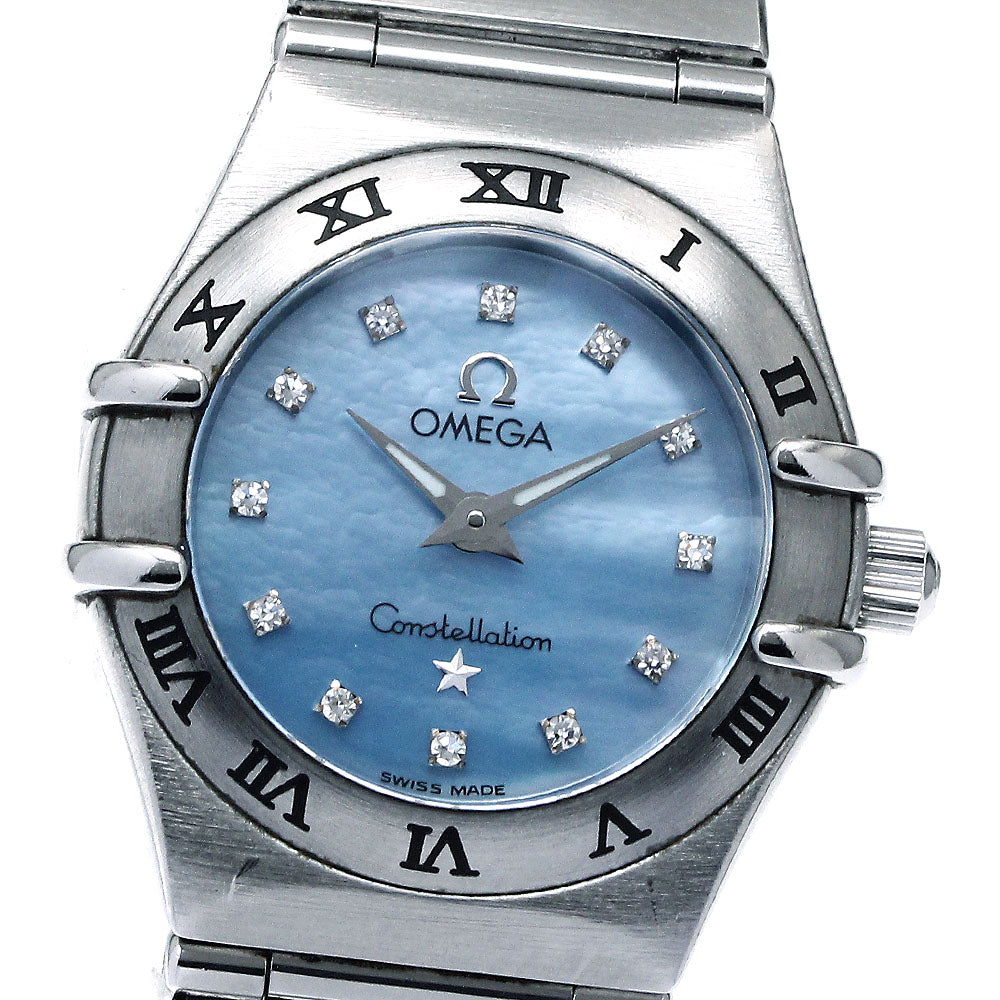 OMEGA Constellation Mini 1562.85 12P Diamond Blue Shell Dial Blue shell Dial Quartz Ladies Watch_870155
