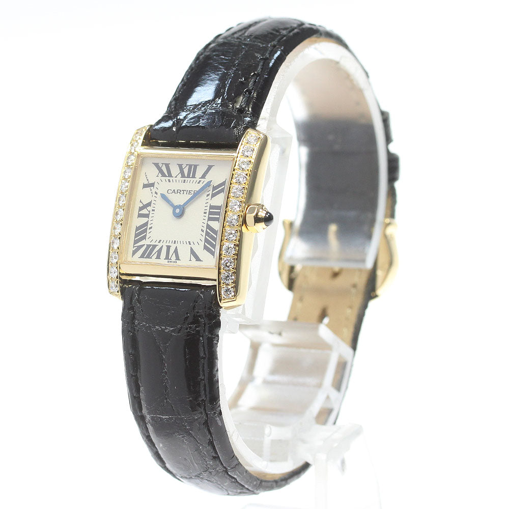 CARTIER Tank francaise SM W5000256 K18YG after diamond beige Dial Quartz Ladies Watch_870158