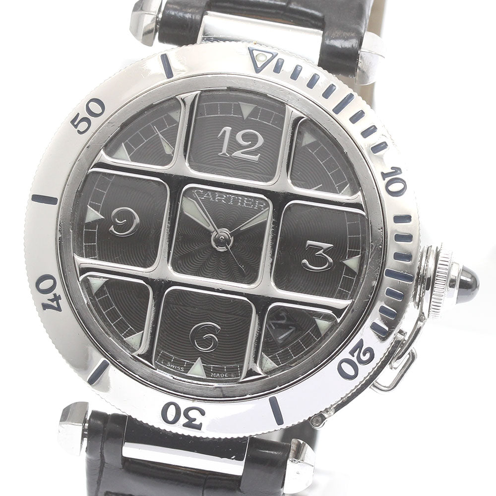 CARTIER Pasha gritt W3105255 PlatinumBezel gray Dial Automatic Men's Watch_870162
