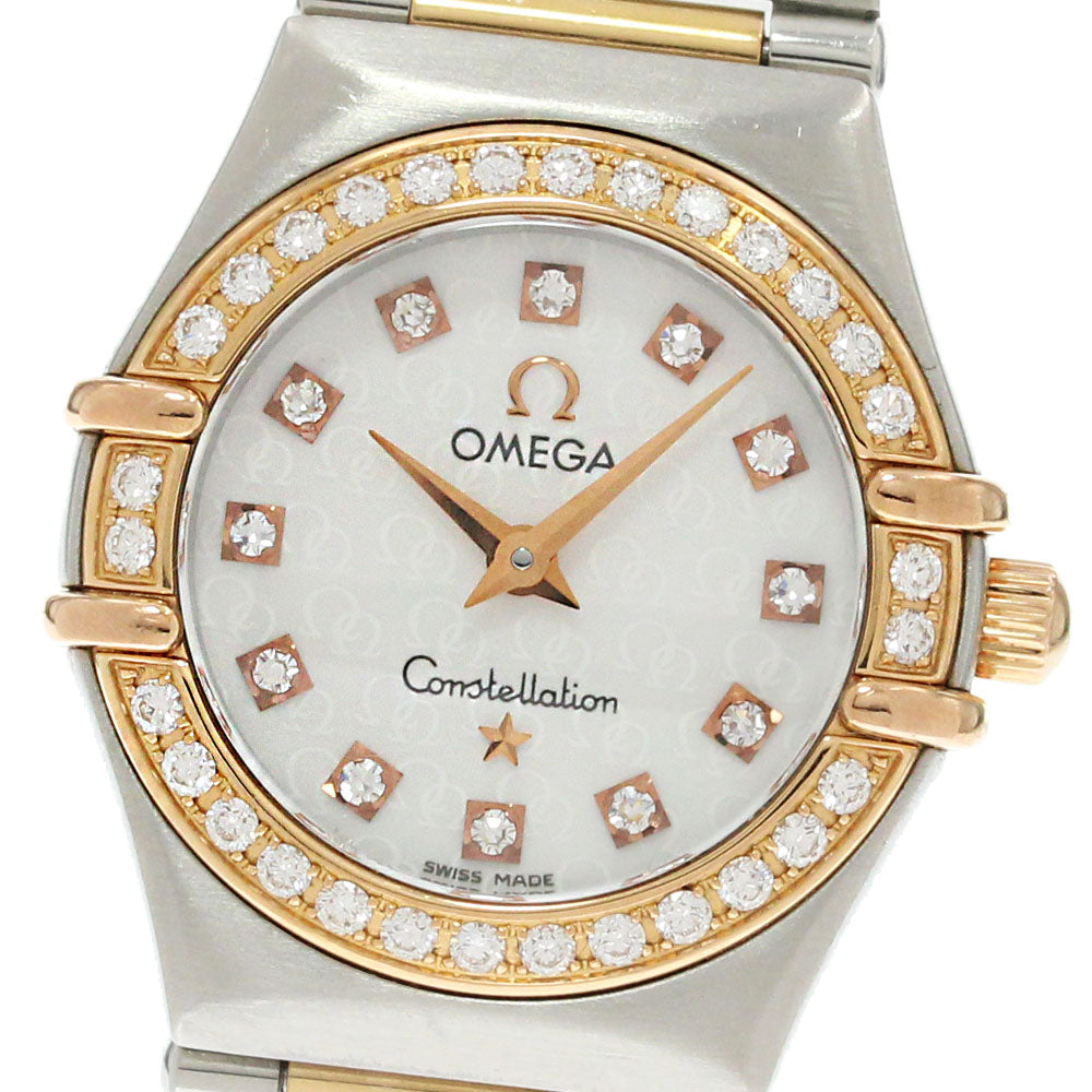 OMEGA Constellation 1360.75 Diamond Bezel 12P Diamond White shell Dial Quartz Ladies Watch_870214