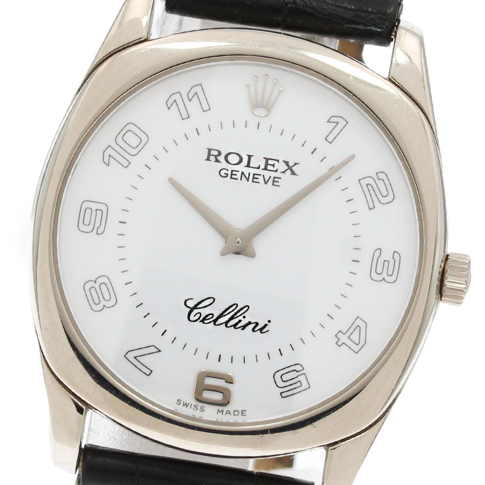 ROLEX Cellini 4233 K18WG Cal.1602 white Dial Hand Winding Men's Watch_870254