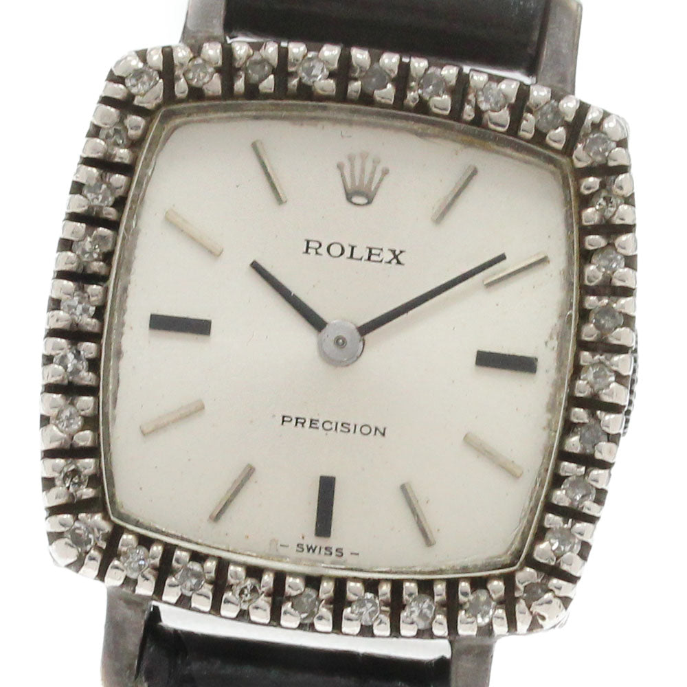 ROLEX Precision 2611 Diamond bezel cal.1400 Silver Dial Hand Winding Ladies Watch_870267
