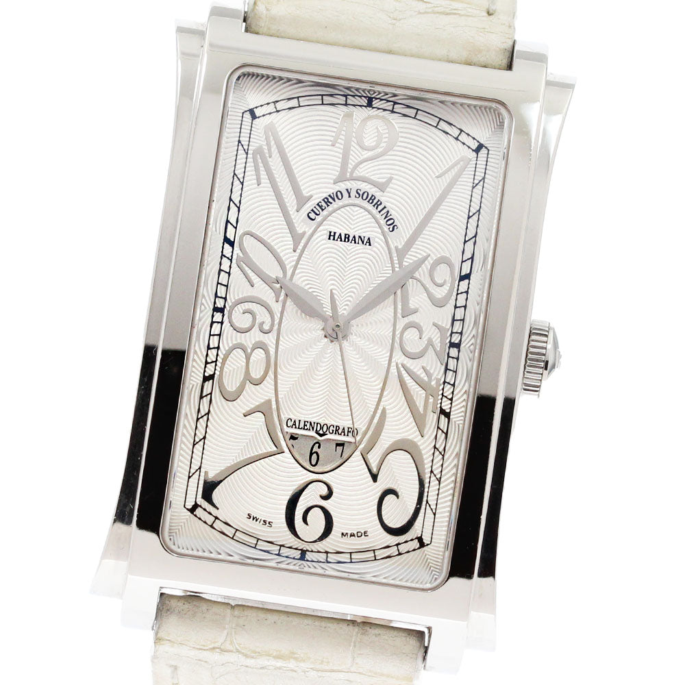CUERVO Y SOBRINOS Havana Prominente A1012 Date Silver Dial Automatic Men's Watch_870293