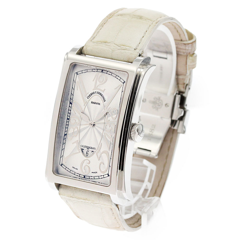 CUERVO Y SOBRINOS Havana Prominente A1012 Date Silver Dial Automatic Men's Watch_870293