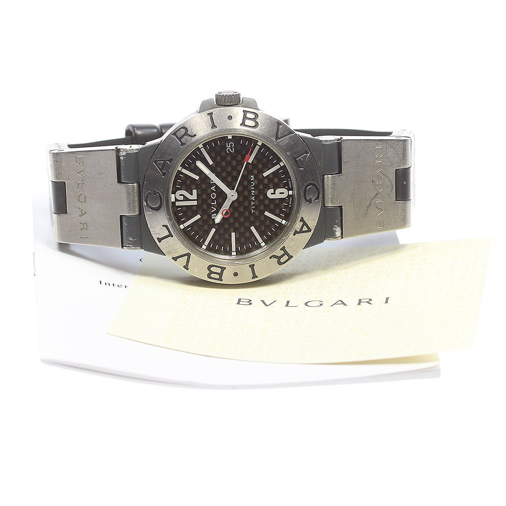 BVLGARI Diagono Titanium TI38TA Date Black carbon Dial Automatic Men's Watch_870321