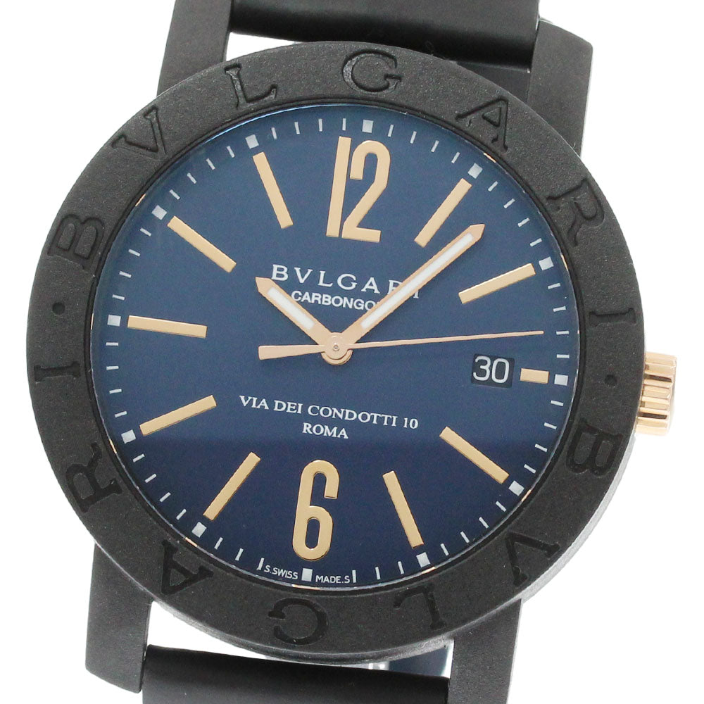 BVLGARI BVLGARIBVLGARI Carbon Gold BB40CL Date Navy Dial Automatic Men's_870361