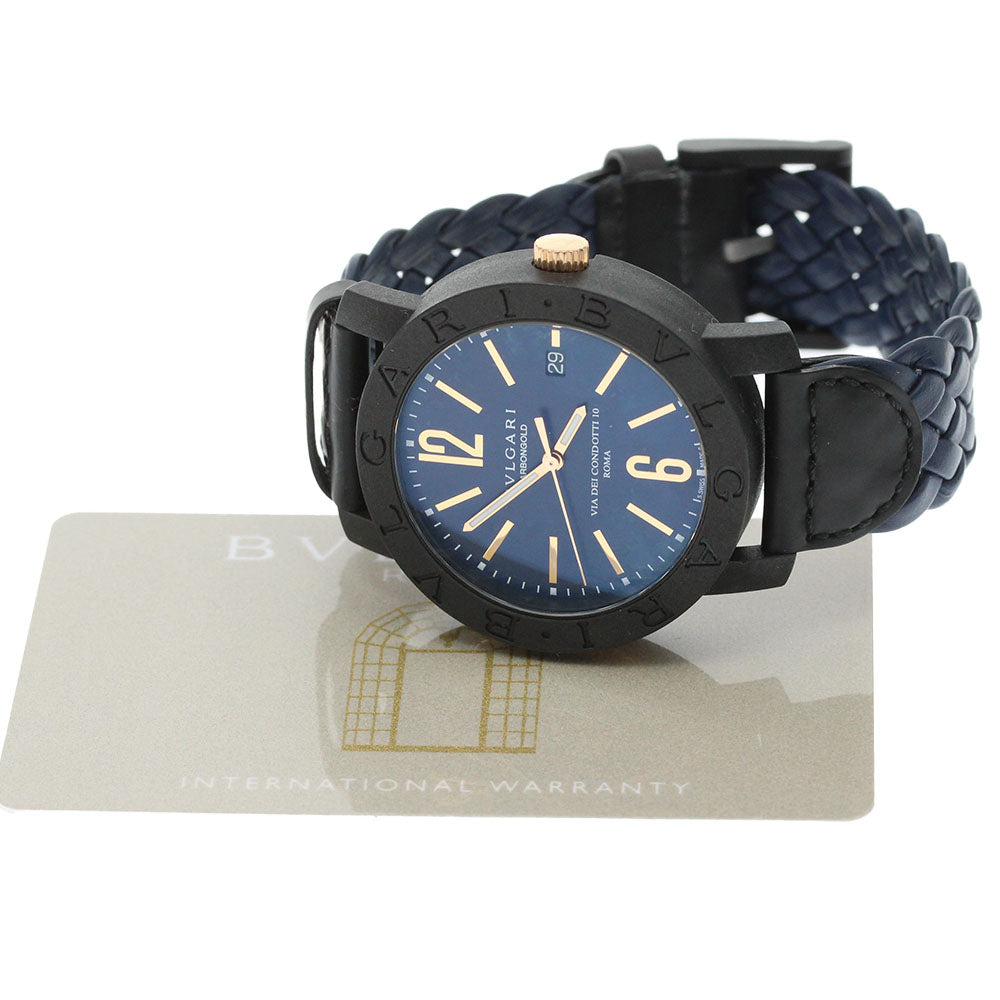 BVLGARI BVLGARIBVLGARI Carbon Gold BB40CL Date Navy Dial Automatic Men's_870361
