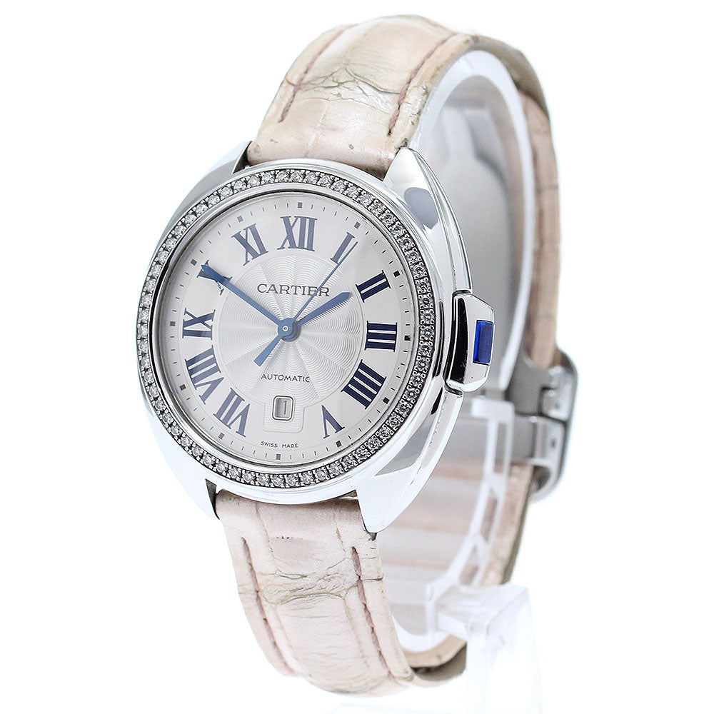 CARTIER Cres de Cartier W4CL0005 date diamond bezel Silver Dial Automatic Ladies Watch_870365