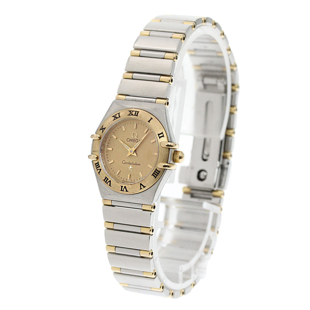 OMEGA Constellation YG bezel gold Dial Quartz Ladies Watch_870411