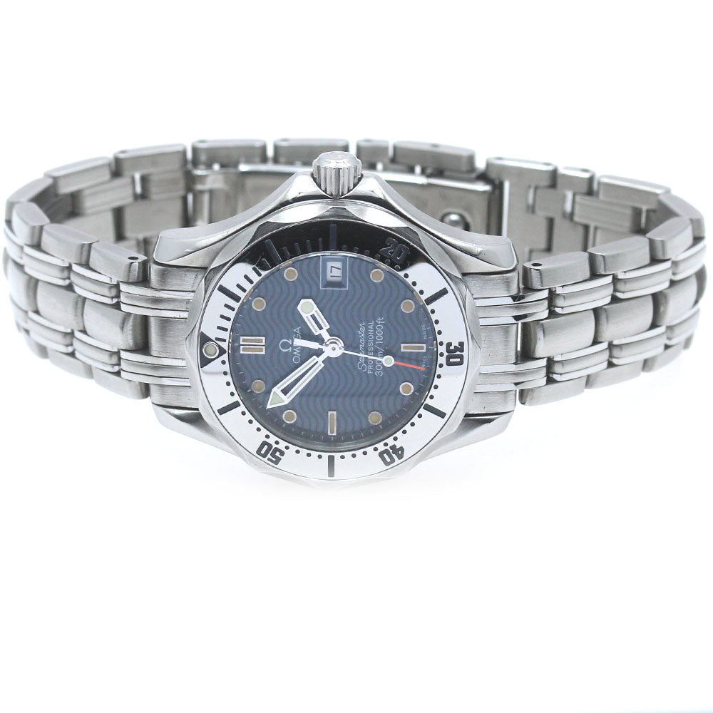 OMEGA Seamaster300 2582.80 Date Navy Dial Quartz Ladies Watch_870478