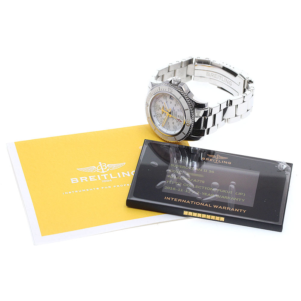 BREITLING Super Ocean II 36 A17312 Date White Dial Automatic Ladies Watch_870524