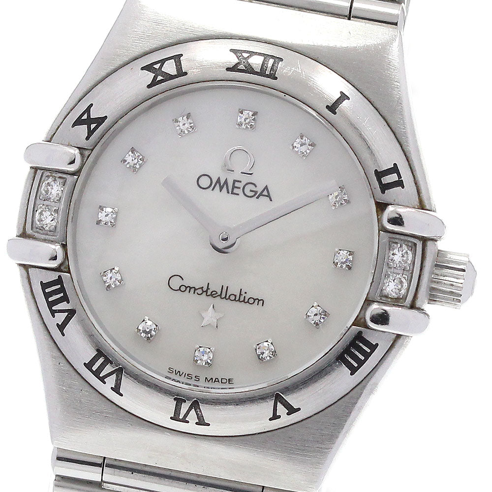OMEGA Constellation 1567.76 16P diamond White shell Dial Quartz Ladies Watch_870605