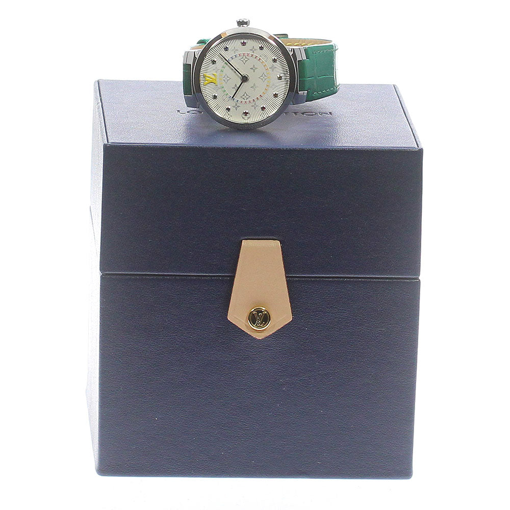 LOUIS VUITTON Tambour Slim MM Rainbow QA159 Silver Dial Quartz Ladies Watch_870608
