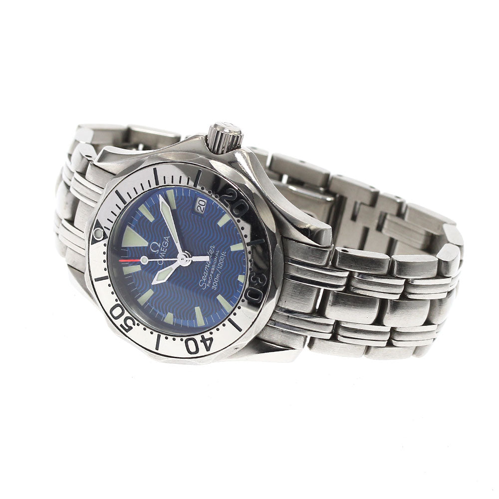 OMEGA Seamaster300m 2283.80 Date Navy Dial Quartz Ladies Watch_870617