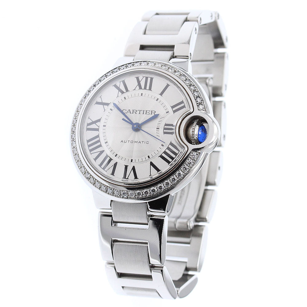CARTIER Ballon Bleu 33mm W4BB0023 Diamond Bezel Automatic Ladies Watch_870623